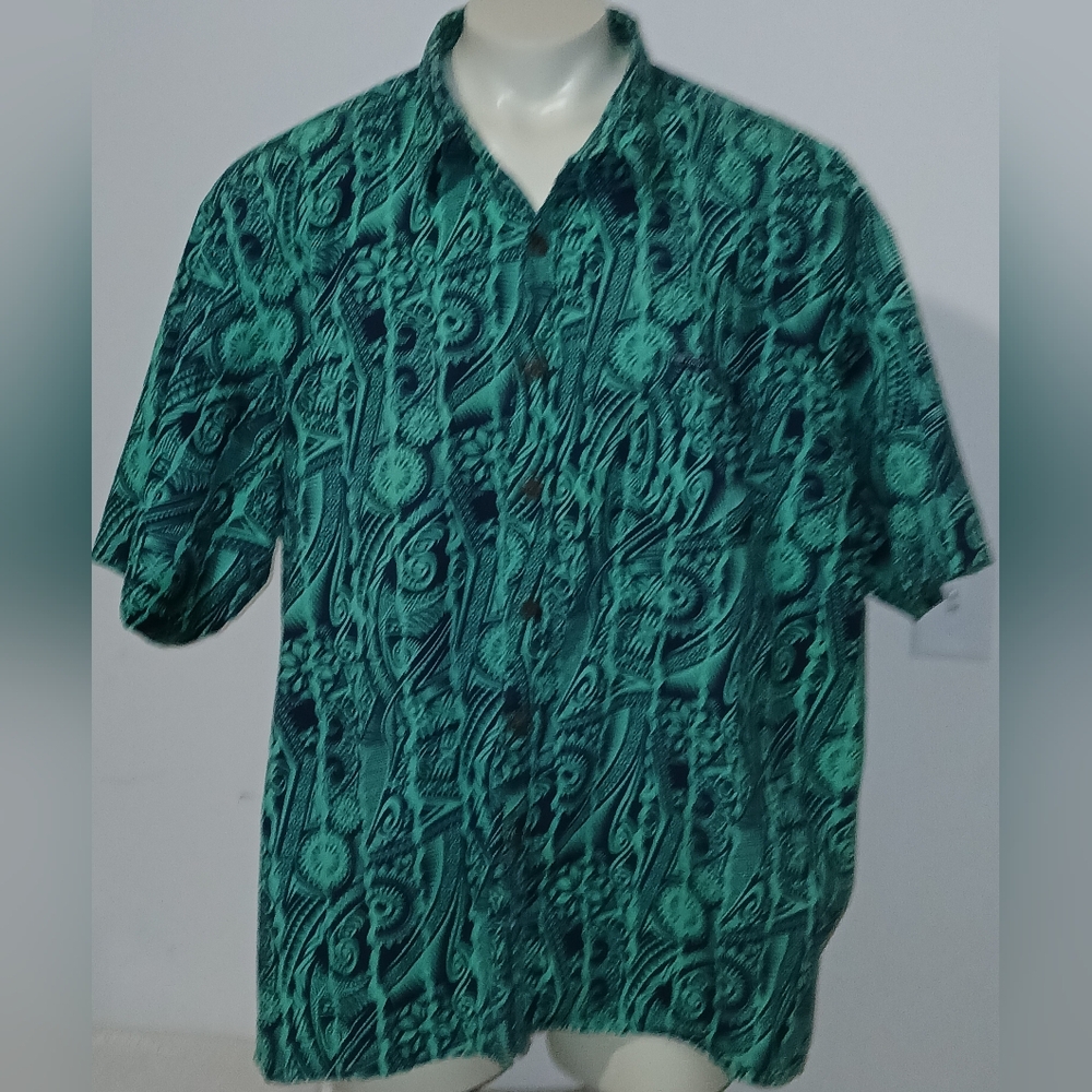 Tanoa Hawaiian Samoan Tribal 100% Cotton Button - Down Short Sleeve Shirt 5XL